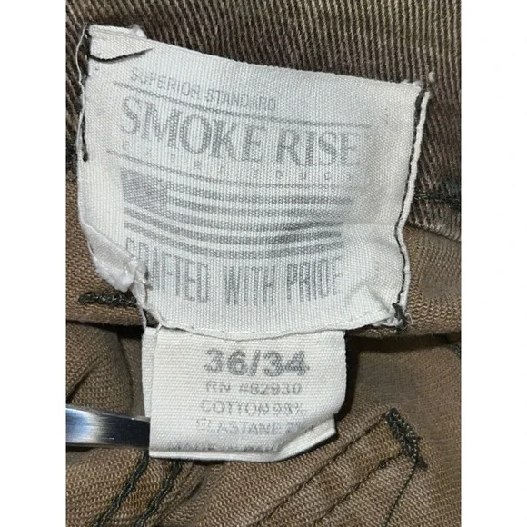 Smoke Rise Mens Camo Moto Pants Green Brown Camouflage Slim Fit 36x31 - Picture 4 of 4